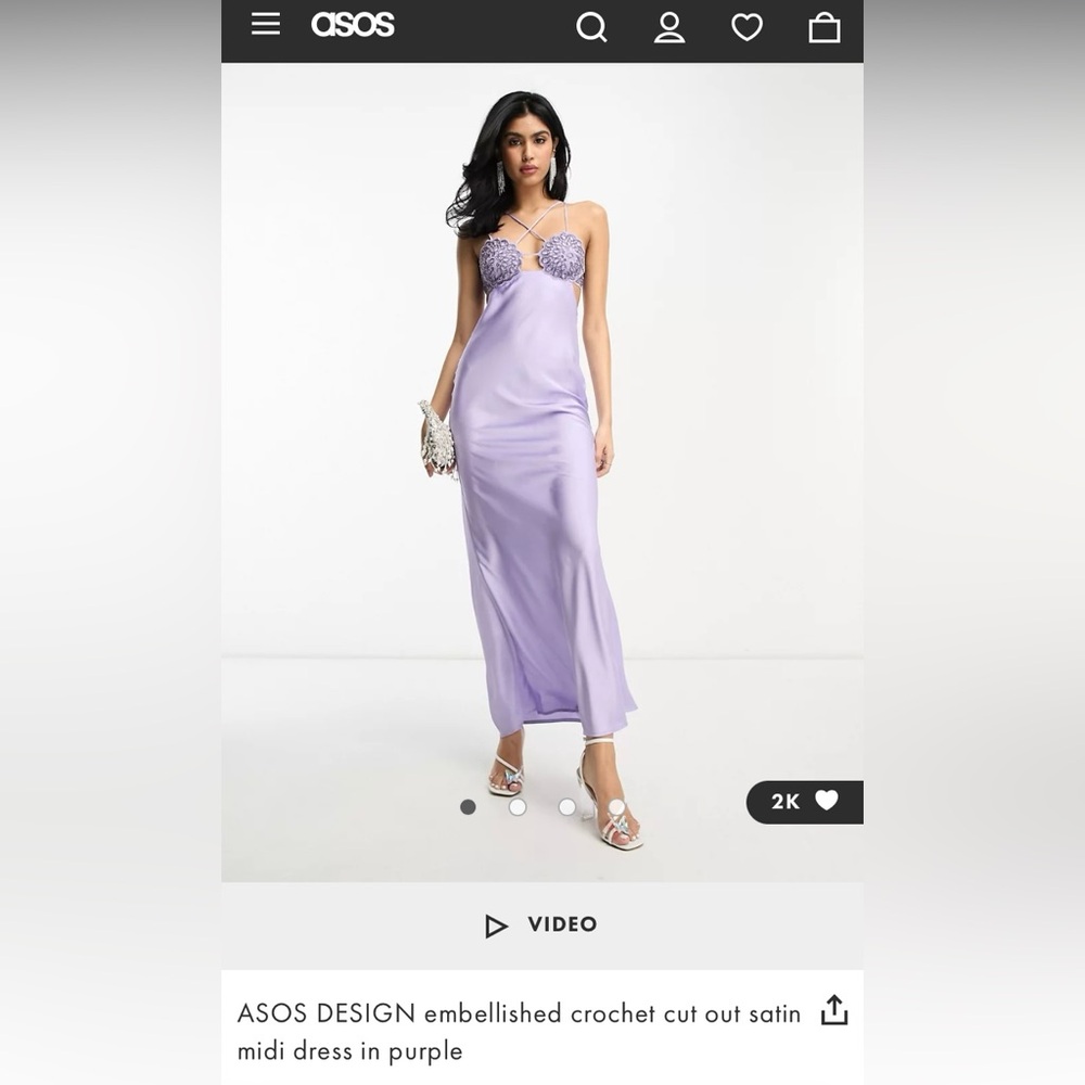ASOS DESIGN - Women’s size 10 Satin Midi Dress